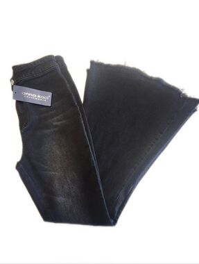 Anna Kaci NWT High Rise Flare Bell Bottom Jeans, Black, Large (8-10)
